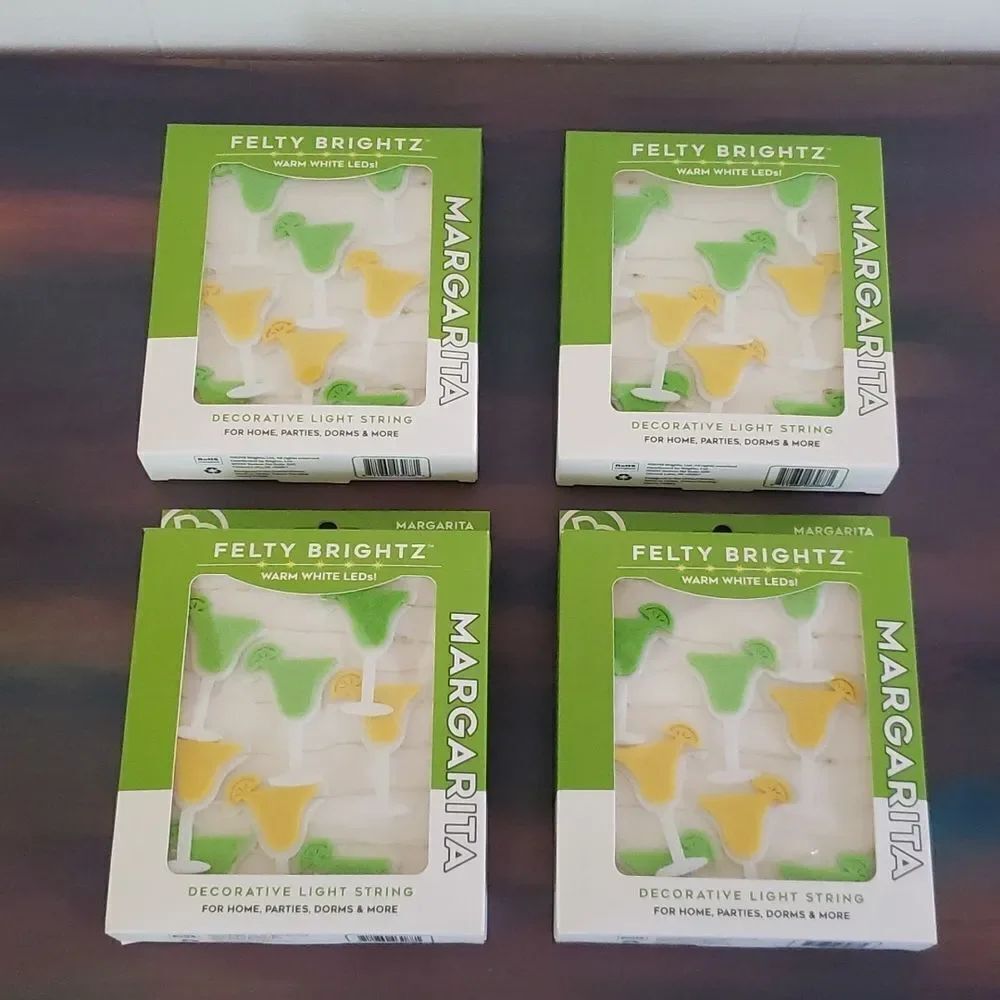 NWT 4 Boxes Felty Lights Warm White LED Decorative Light Strings - Margarita